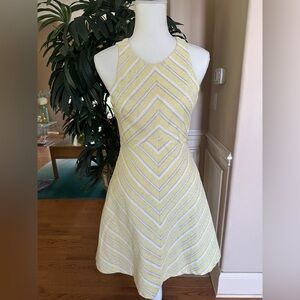 ☀️☀️NWT Miami Yellow & White Chevron Striped Sleeveless Mini Dress Size S☀️☀️